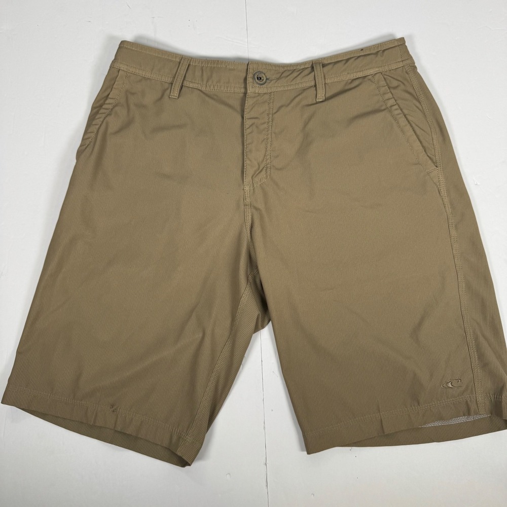 O'Neill Hybrid Shorts Mens 32 Tan Brown Stretch Boardshorts Surf Skate Beach